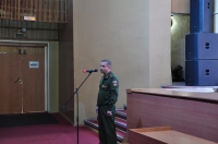 Выступление военного  комиссара  по Ивановскому, Тамбовскому и Константиновскому  районам Г.И. Децель перед участниками акции